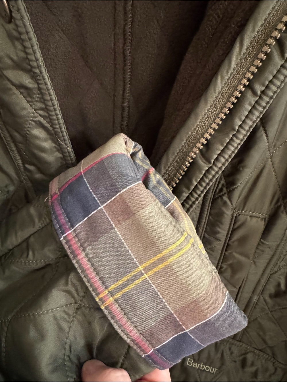 Barbour Annandale Olive Green Classic Quilted Jacket EUC Sz US 14 - Picture 4 of 10